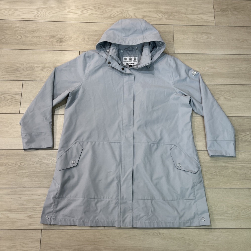 Barbour Light Blue Hooded Rain Coat